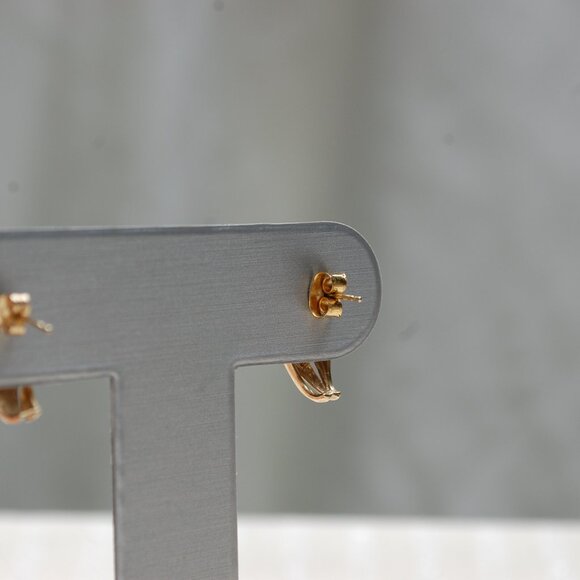 Blue Sapphire and Diamond 10k Gold Earrings - Picture 6 of 15